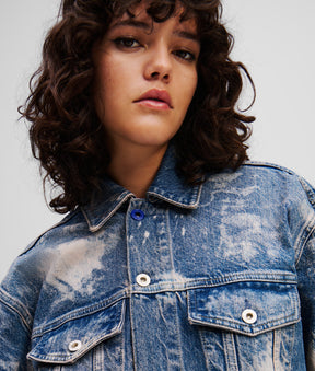 RELAXED-FIT BLEACHED DENIM JACKET