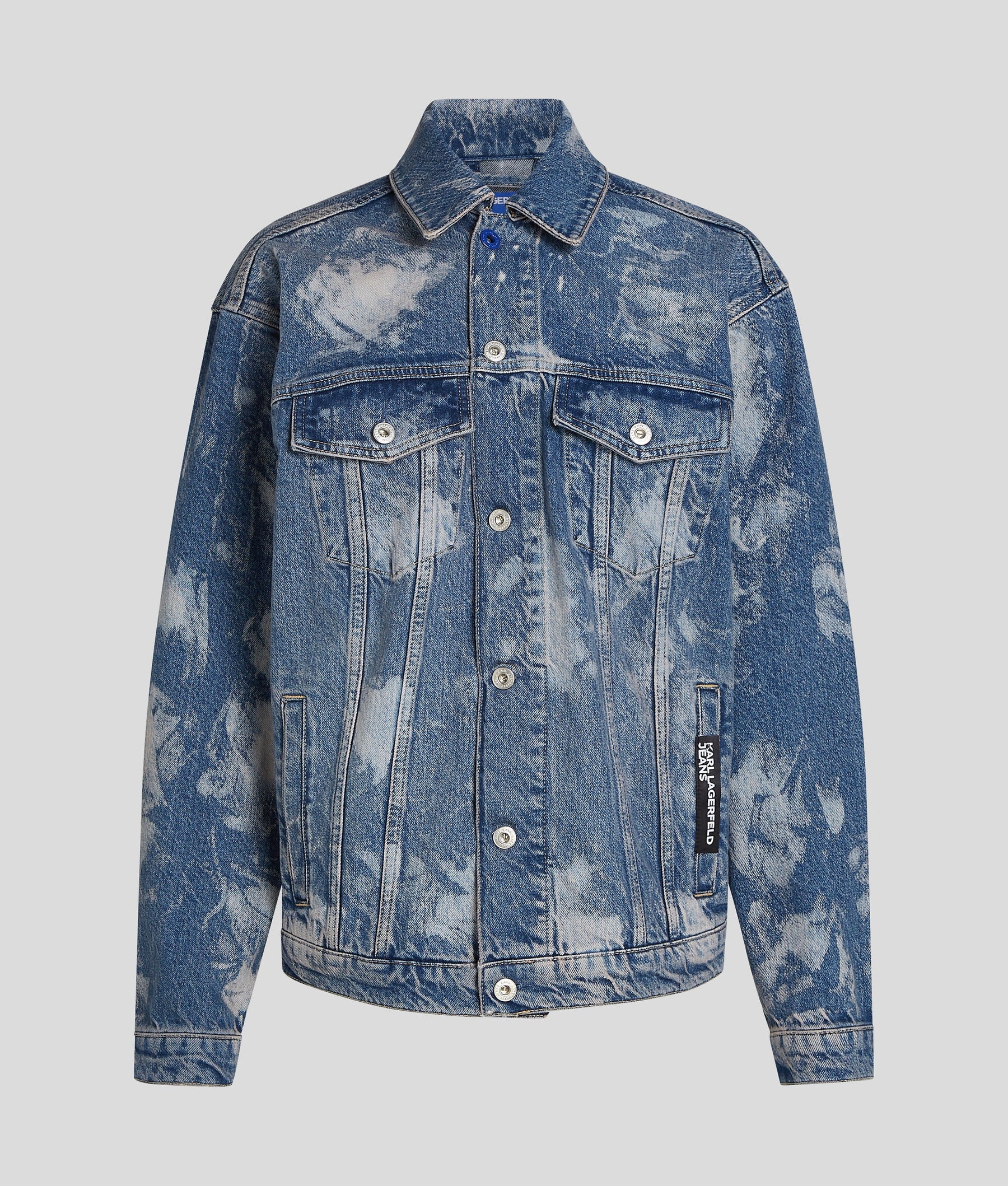 RELAXED-FIT BLEACHED DENIM JACKET