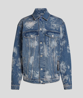RELAXED-FIT BLEACHED DENIM JACKET