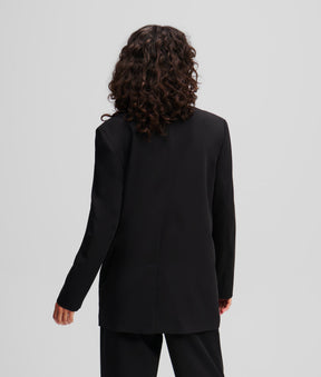 MIXED-MATERIAL BLAZER