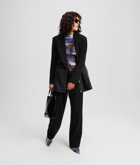 MIXED-MATERIAL BLAZER