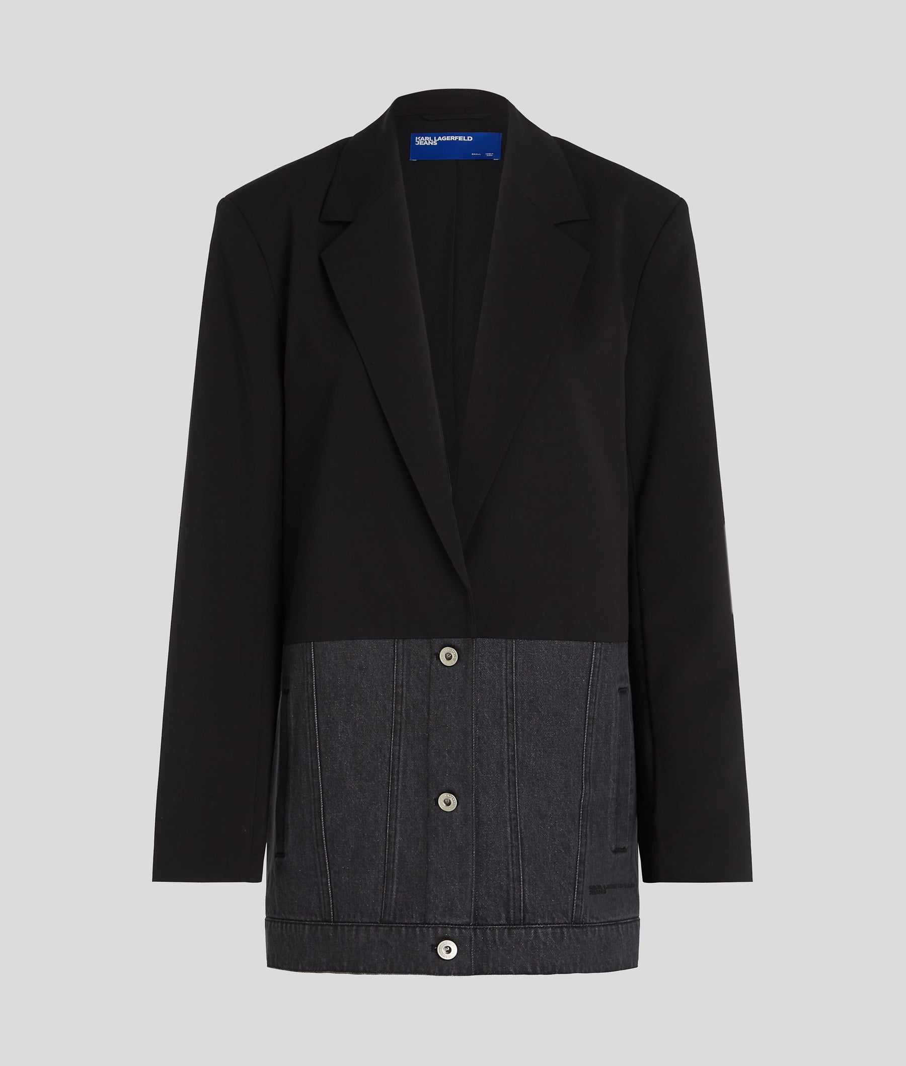 MIXED-MATERIAL BLAZER