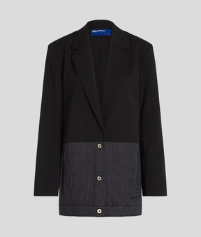 MIXED-MATERIAL BLAZER