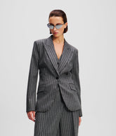 METALLIC PINSTRIPE BLAZER