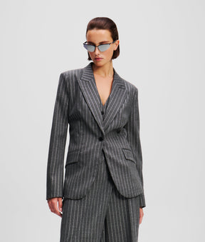 METALLIC PINSTRIPE BLAZER
