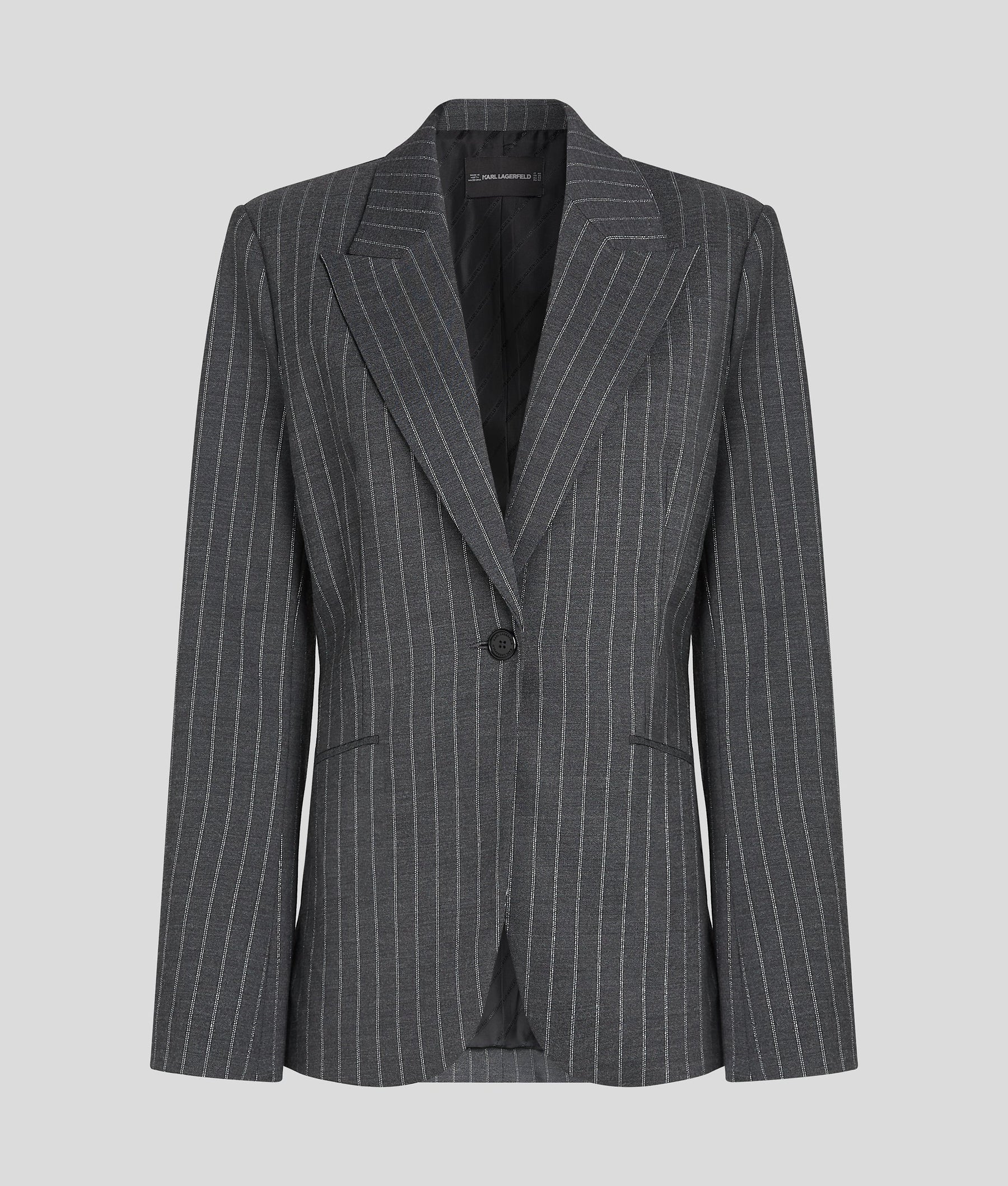METALLIC PINSTRIPE BLAZER