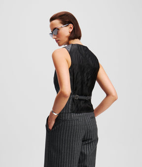 METALLIC PINSTRIPE WAISTCOAT