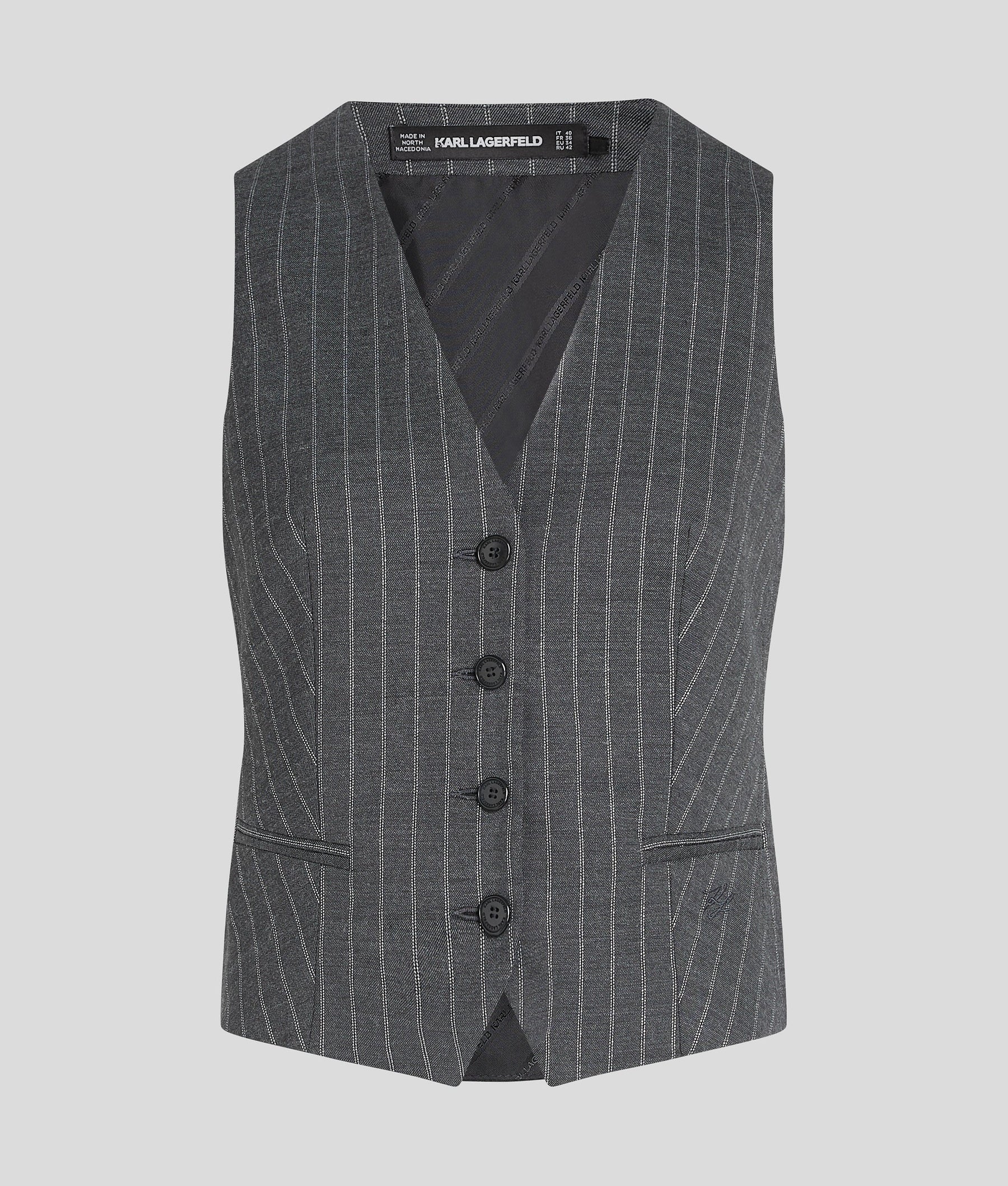 METALLIC PINSTRIPE WAISTCOAT