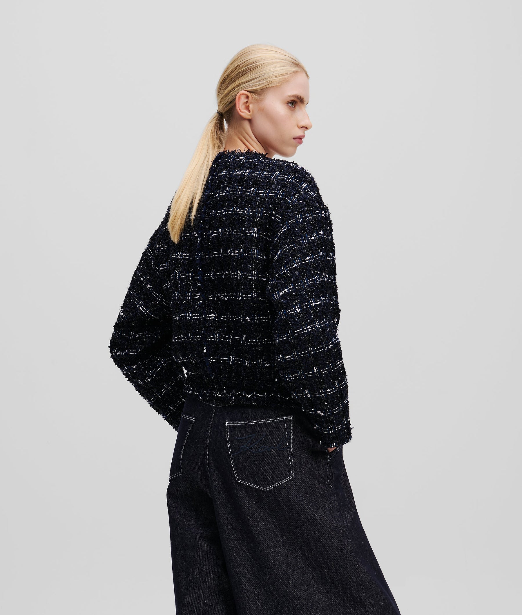 KARL ESSENTIAL BOUCLÉ BOMBER JACKET