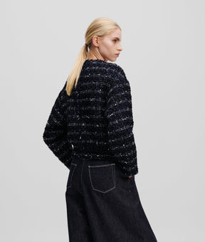 KARL ESSENTIAL BOUCLÉ BOMBER JACKET