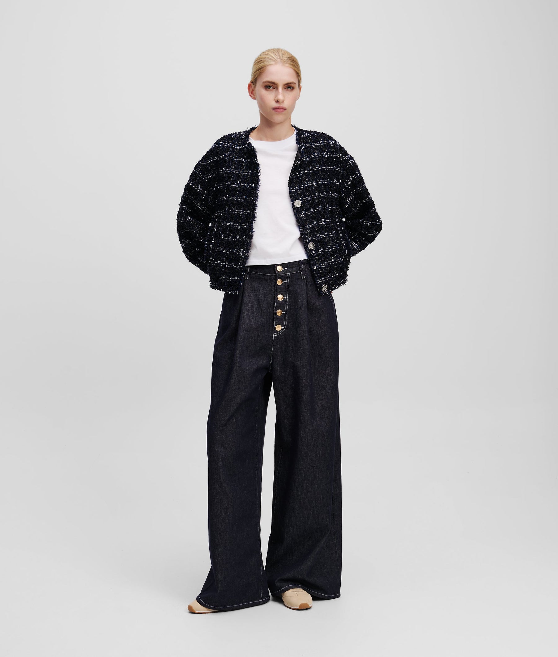 KARL ESSENTIAL BOUCLÉ BOMBER JACKET