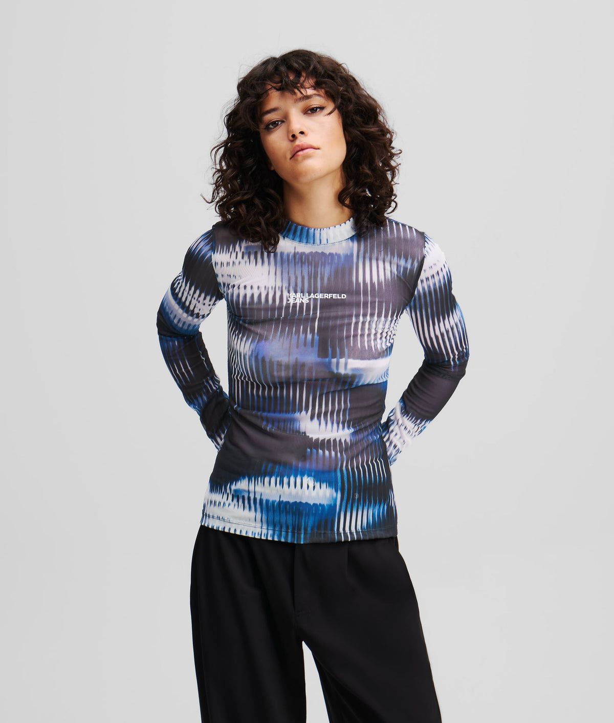 GLITCH PRINT MESH TOP