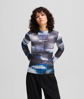 GLITCH PRINT MESH TOP