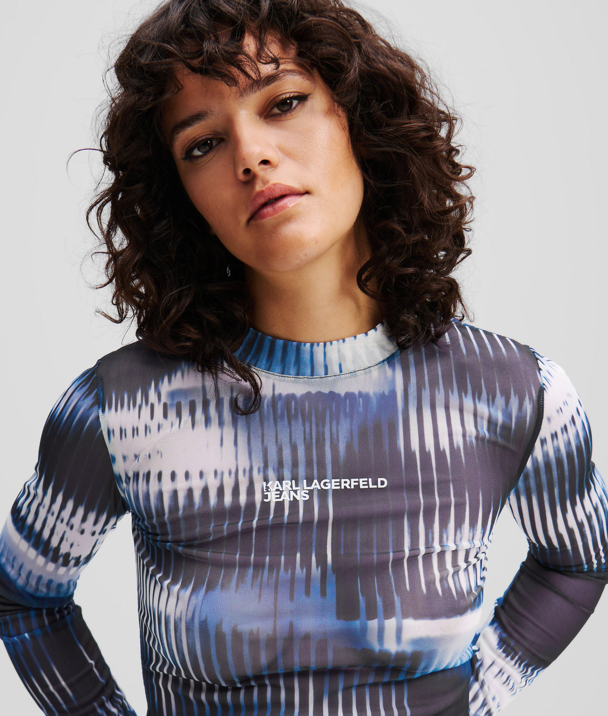 GLITCH PRINT MESH TOP