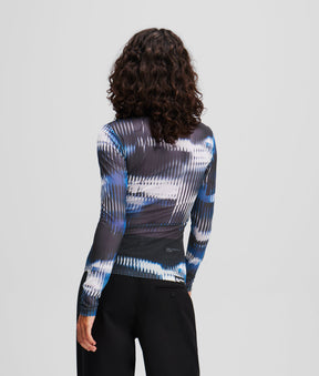GLITCH PRINT MESH TOP