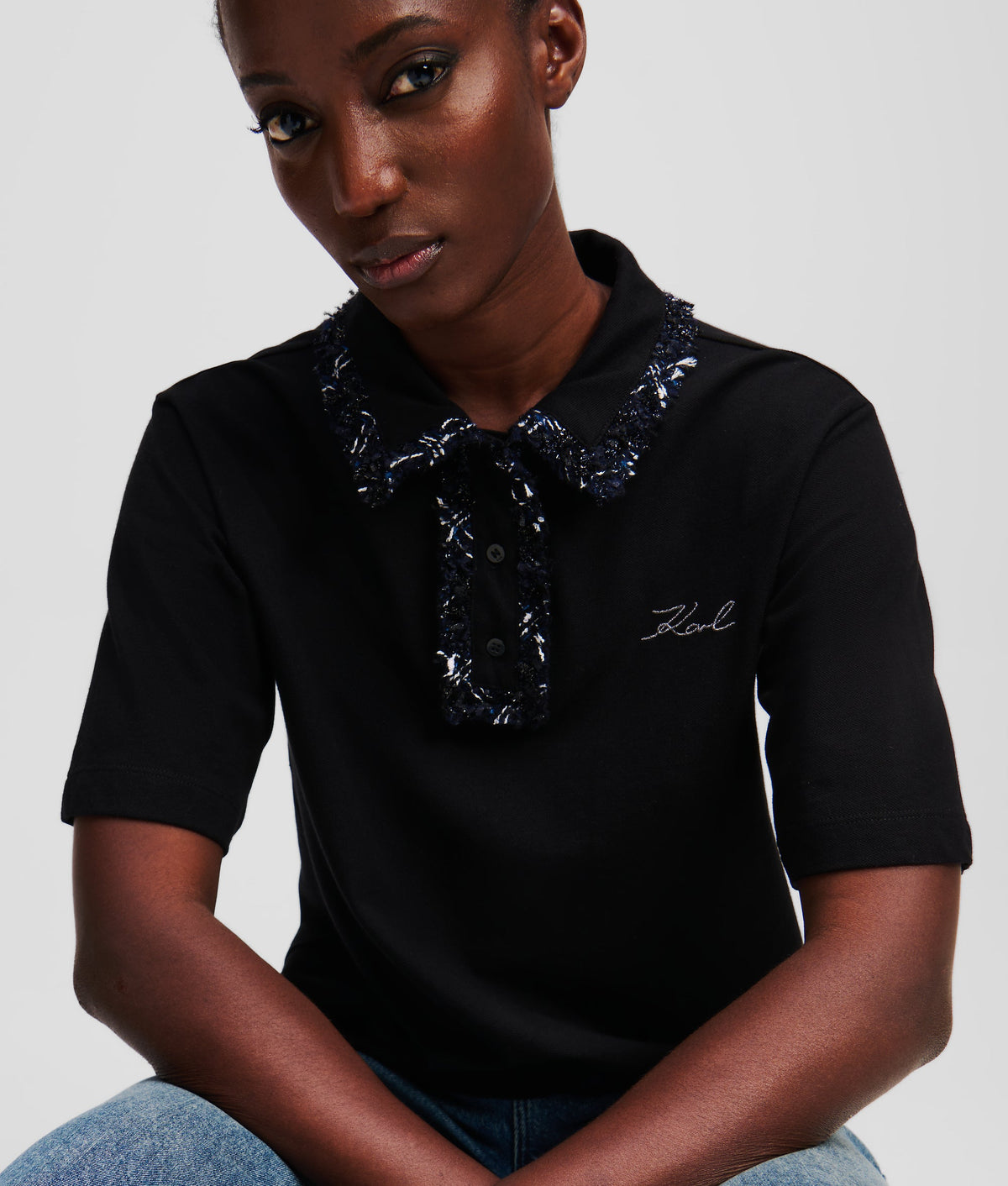 BOUCLE POLO SHIRT