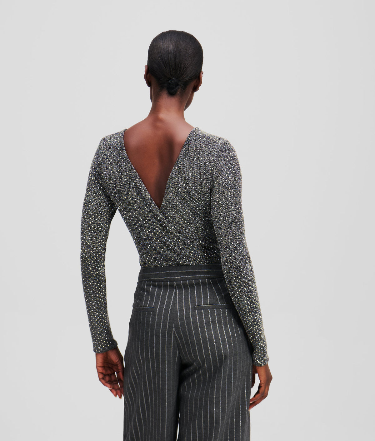 METALLIC RHINESTONE BODYSUIT