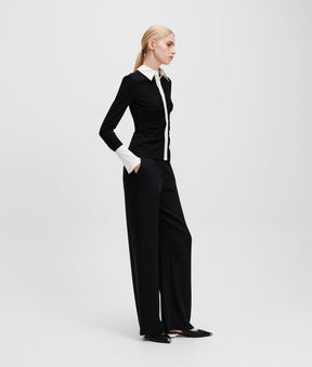 KARL ESSENTIAL LONG-SLEEVED POLO SHIRT