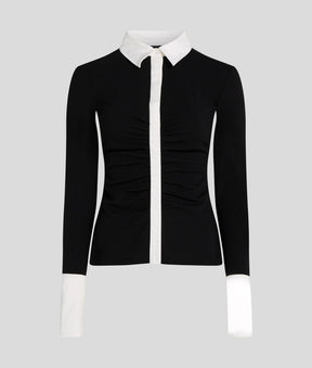 KARL ESSENTIAL LONG-SLEEVED POLO SHIRT