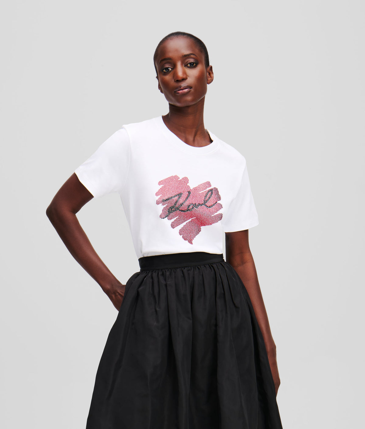 K/HEART RHINESTONE T-SHIRT