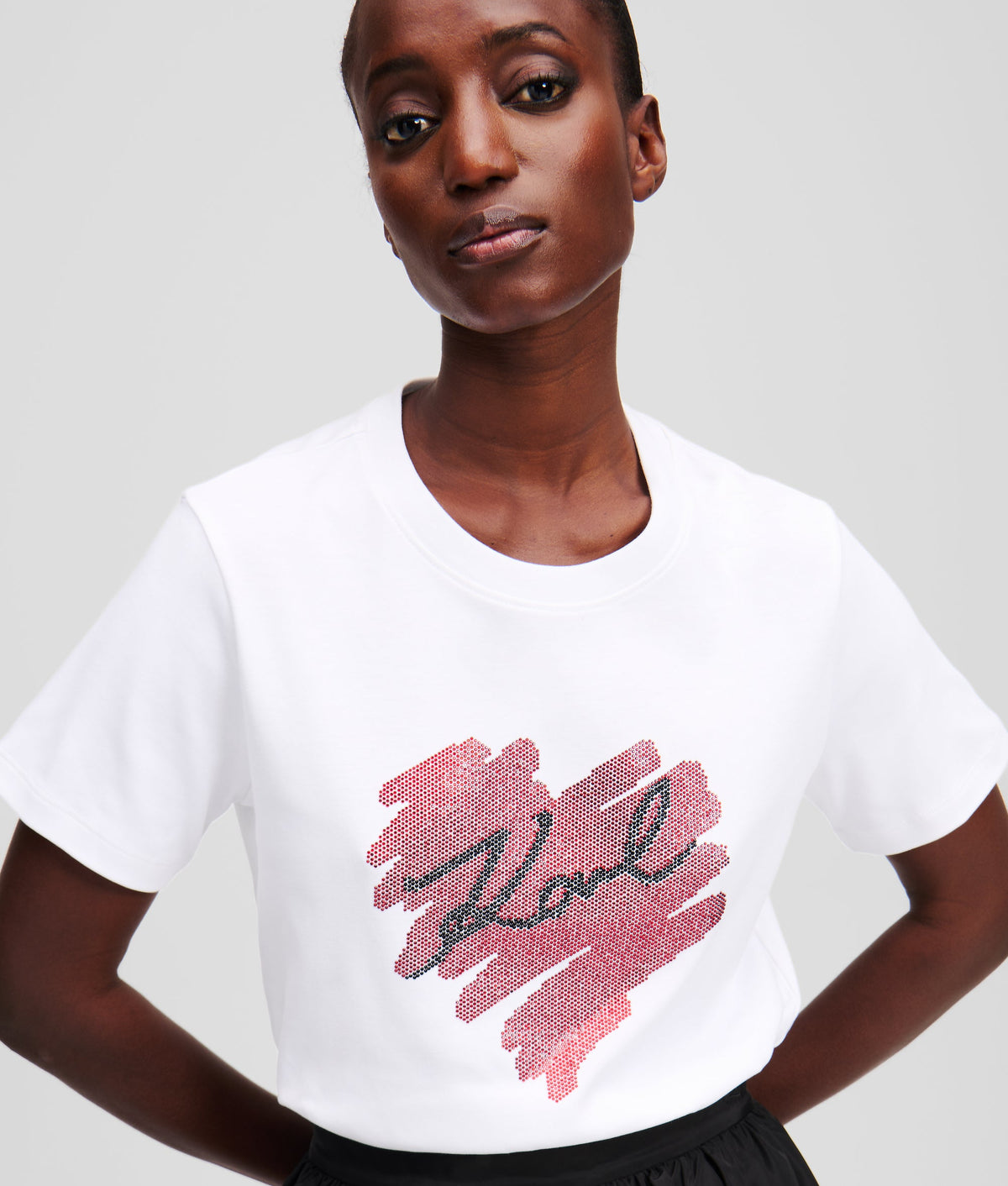 K/HEART RHINESTONE T-SHIRT
