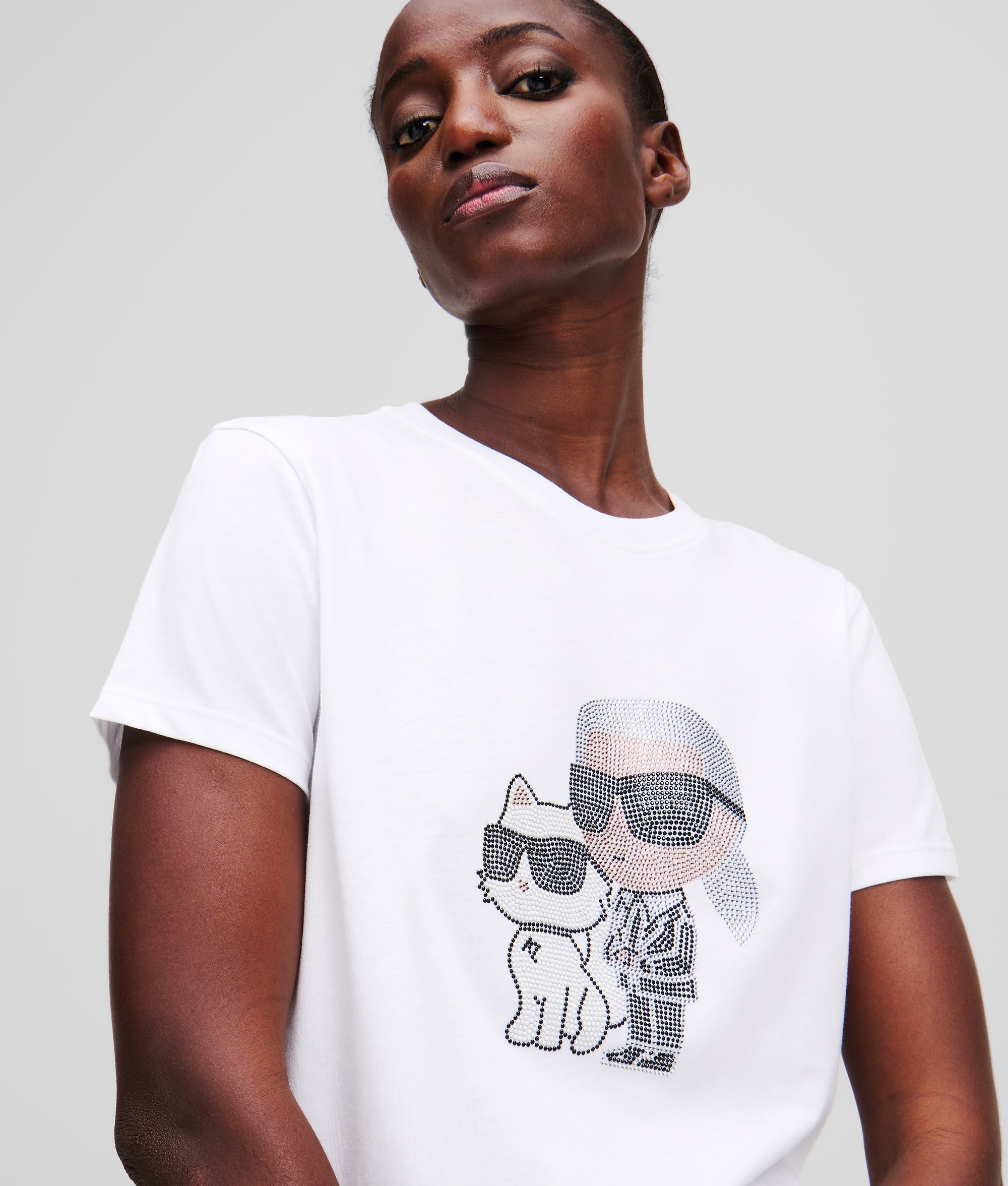 IKON KARL & CHOUPETTE RHINESTONE T-SHIRT