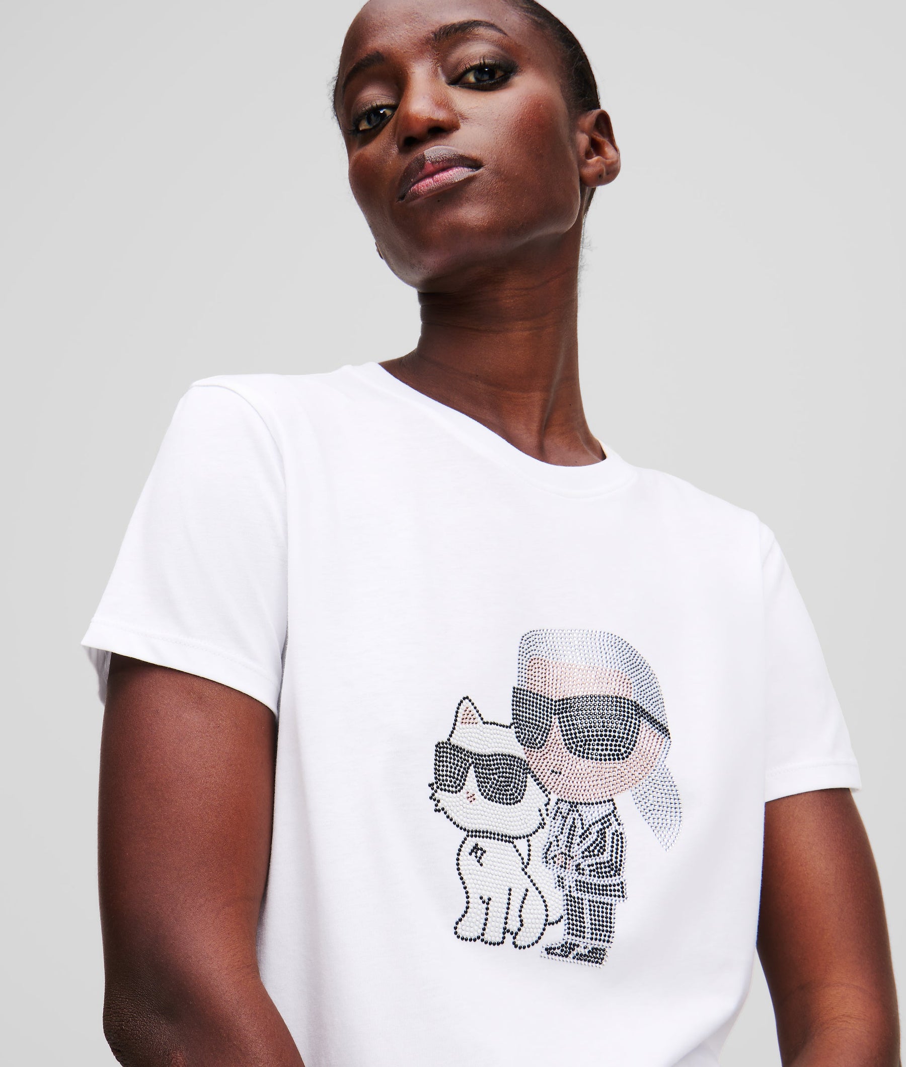 IKON KARL & CHOUPETTE RHINESTONE T-SHIRT