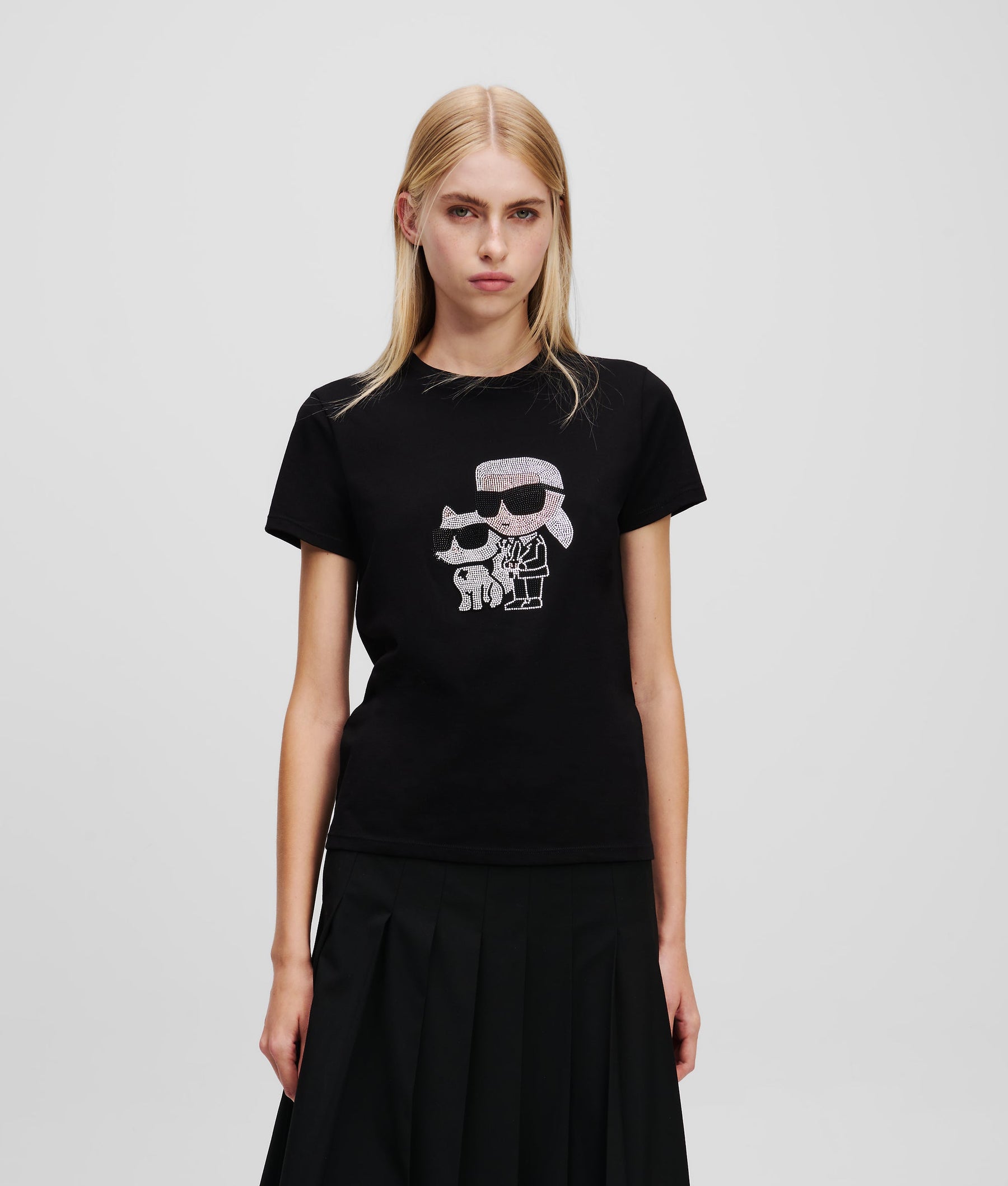 IKON KARL & CHOUPETTE RHINESTONE T-SHIRT