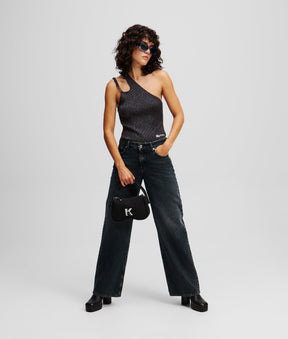 METALLIC ONE-SHOULDER TOP