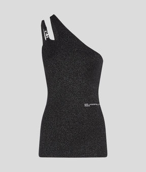 METALLIC ONE-SHOULDER TOP