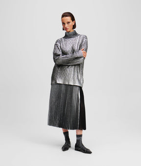 METALLIC CABLE KNIT JUMPER