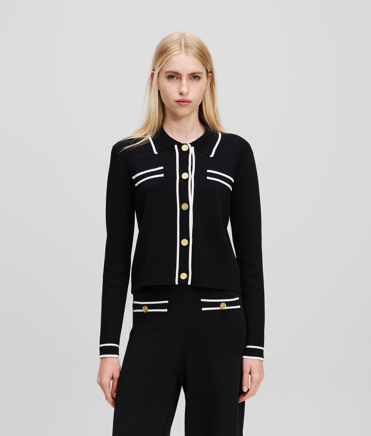 KARL ESSENTIAL PIPELINE CARDIGAN