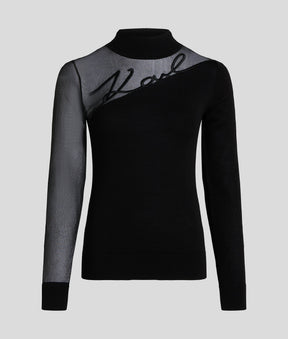 SIGNATURE Mesh Panel Knit Jumper