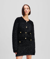 KARL ESSENTIAL BOUCLÉ KNIT CARDIGAN