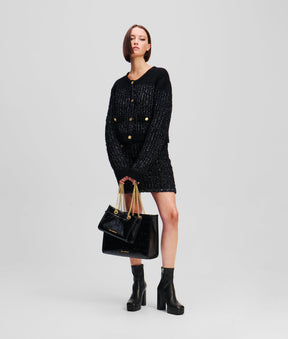KARL ESSENTIAL BOUCLÉ KNIT CARDIGAN