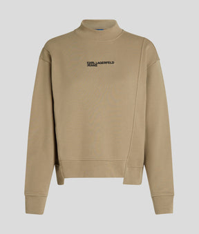 ASYMMETRIC MOCK-NECK SWEATSHIRT