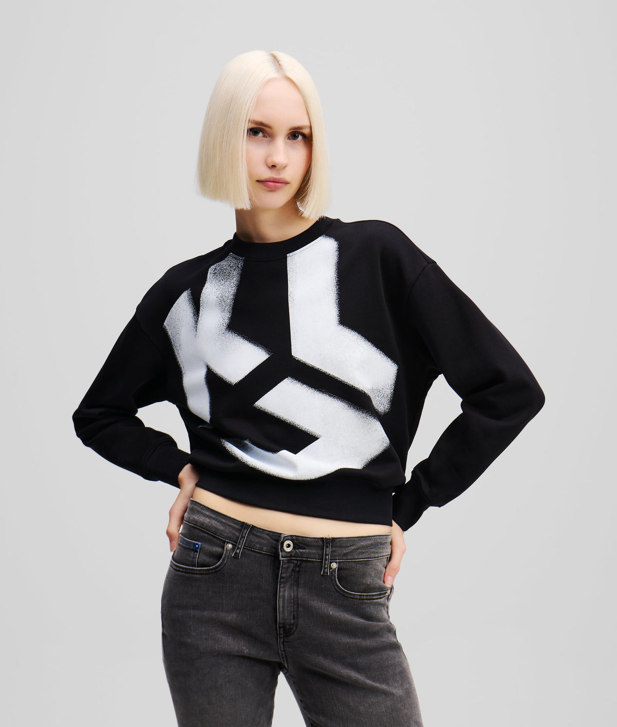 MONOGRAM BLEACHED SWEATSHIRT