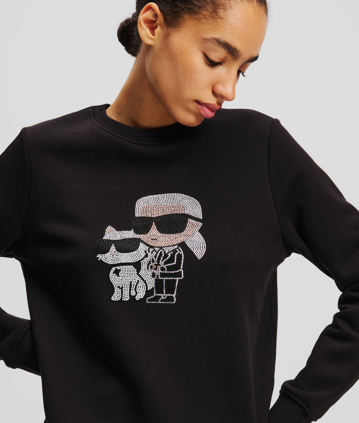 RHINESTONE IKON KARL & CHOUPETTE SWEATSHIRT