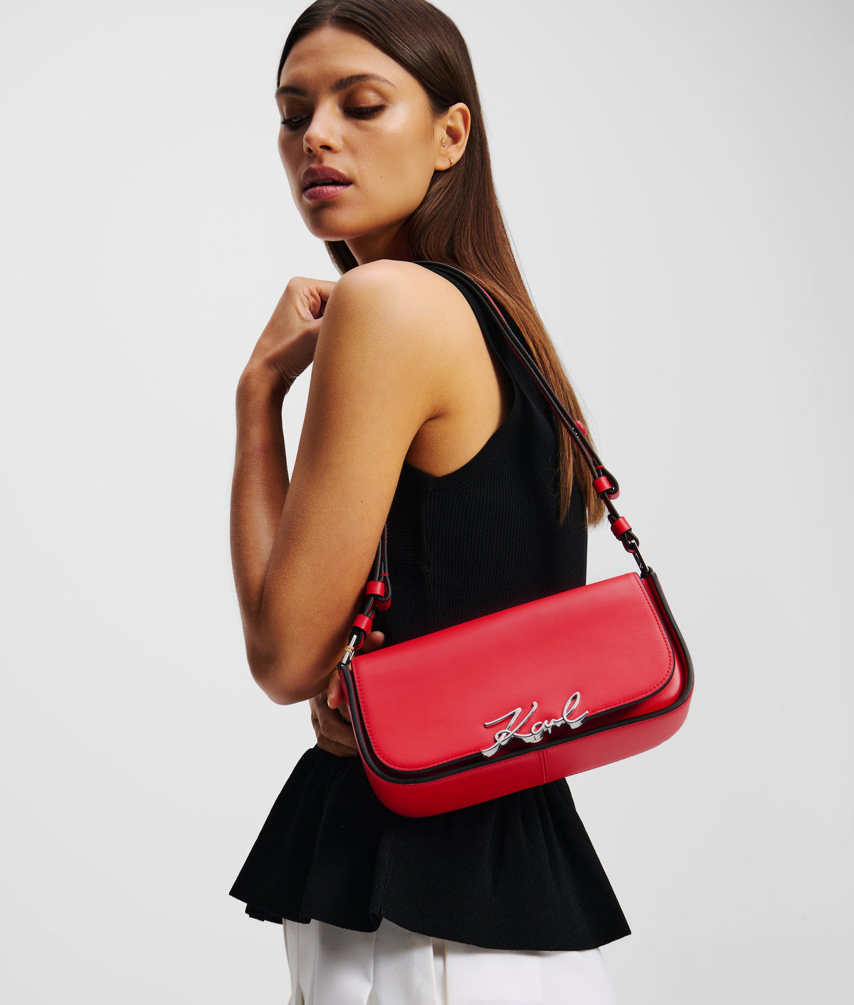 K/SIGNATURE TWO-WAY CROSSBODY BAG