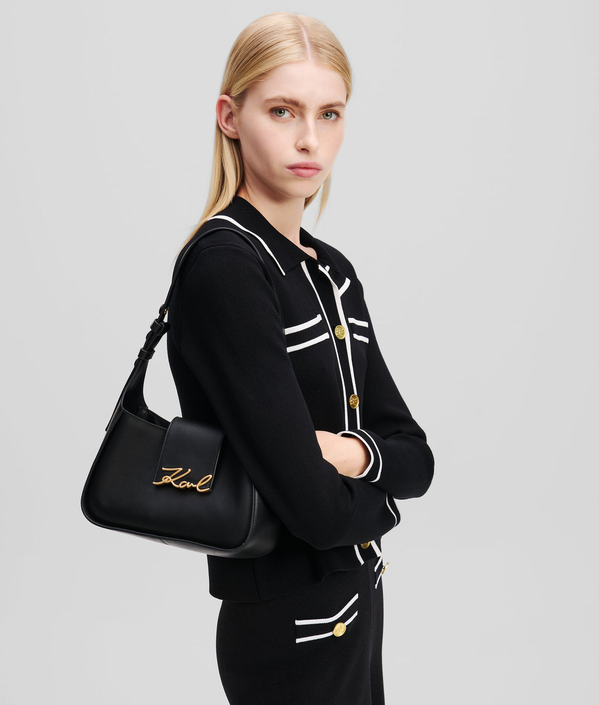 K/SIGNATURE SMALL SHOULDER BAG