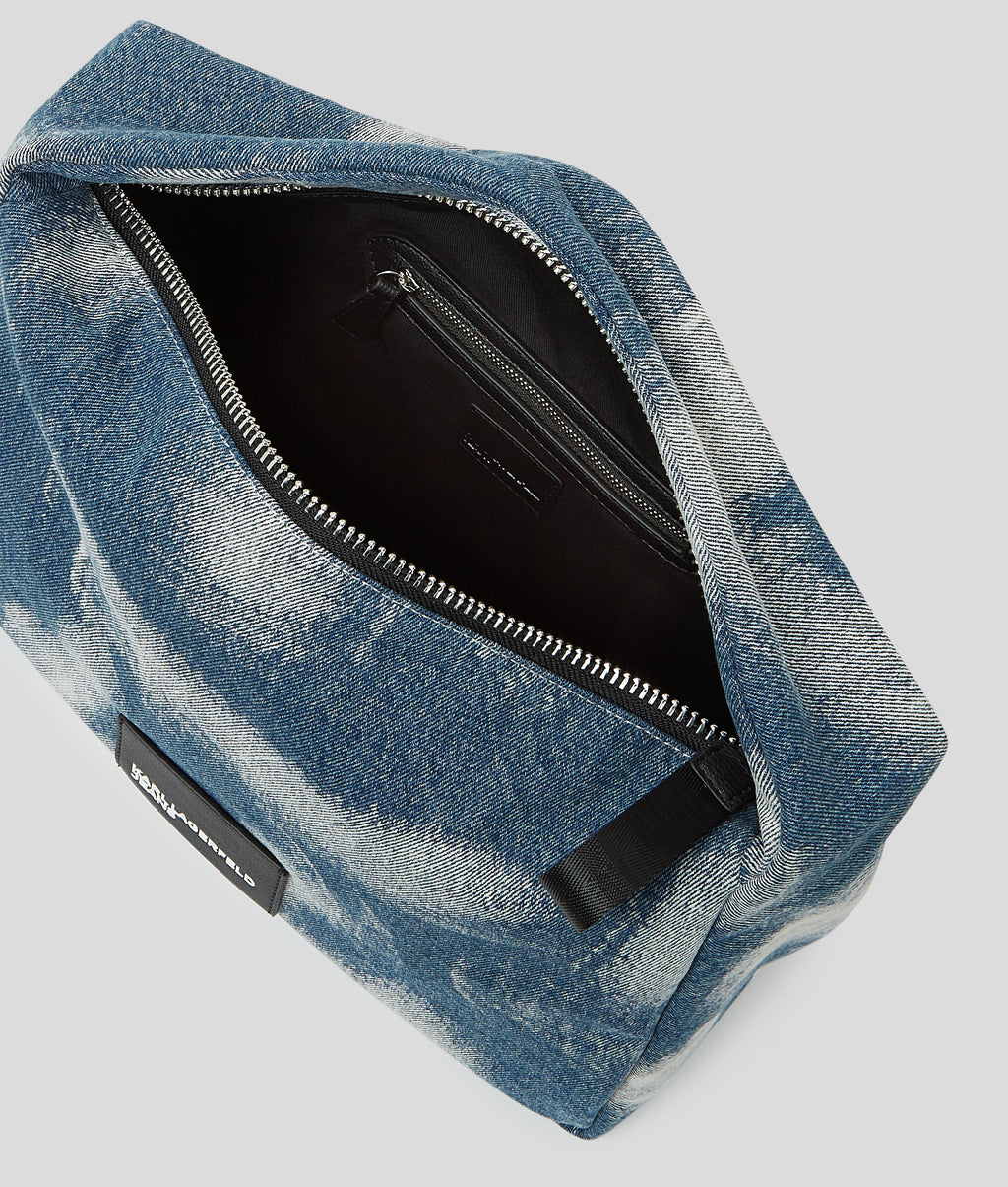 BLEACHED DENIM HOBO BAG