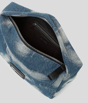 BLEACHED DENIM HOBO BAG