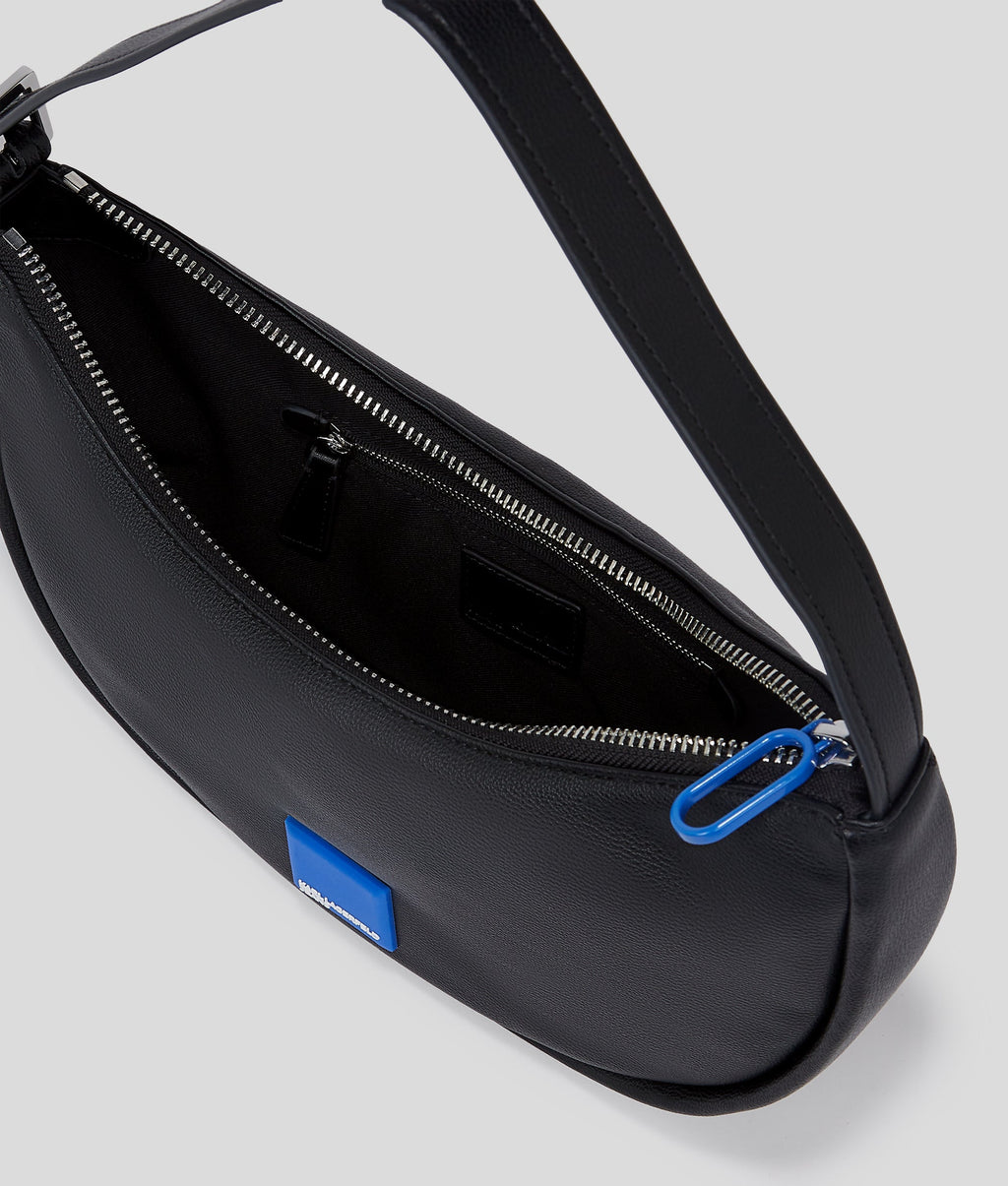 KLJ BOX LOGO HALF-MOON SHOULDER BAG
