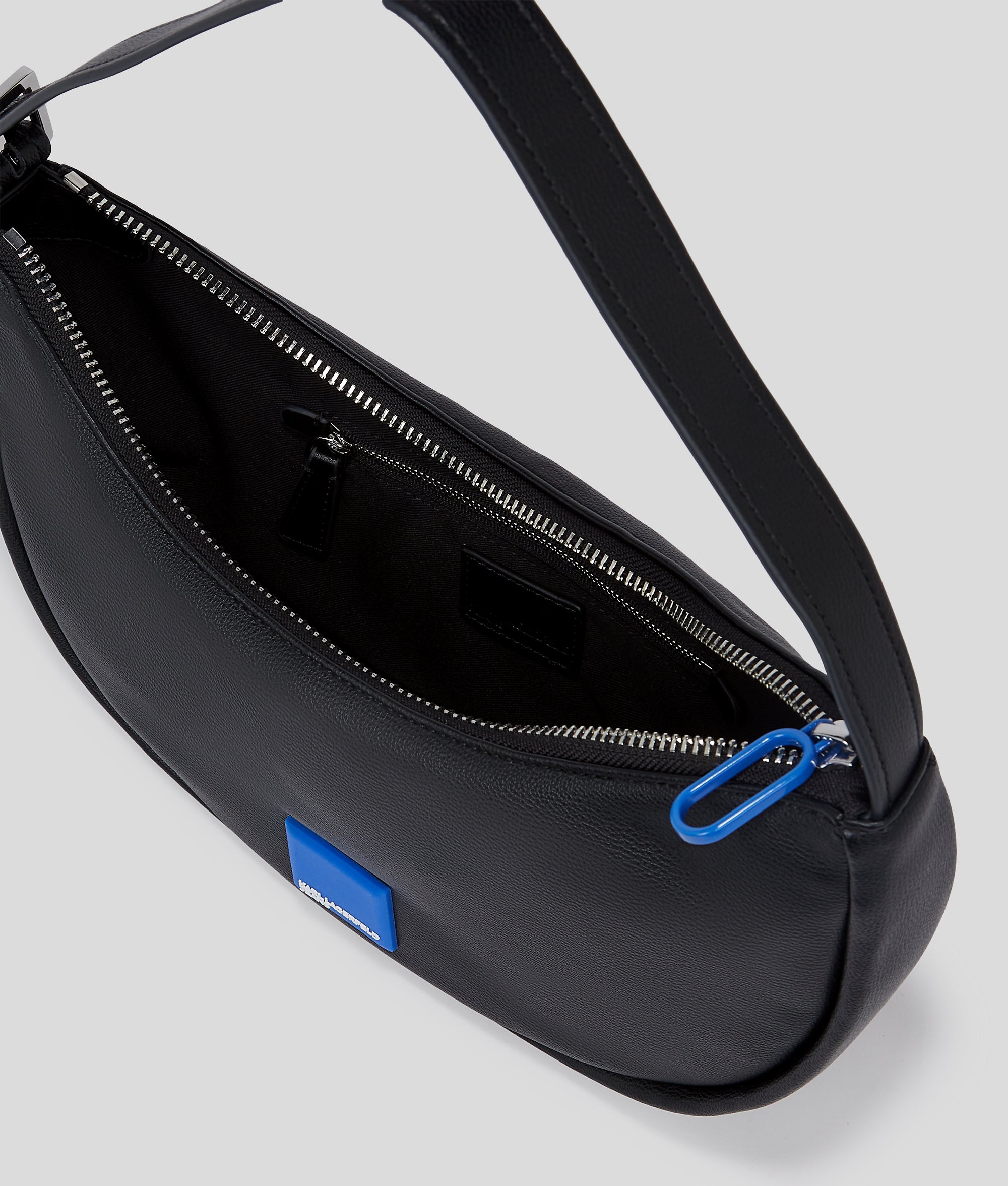 KLJ BOX LOGO HALF-MOON SHOULDER BAG