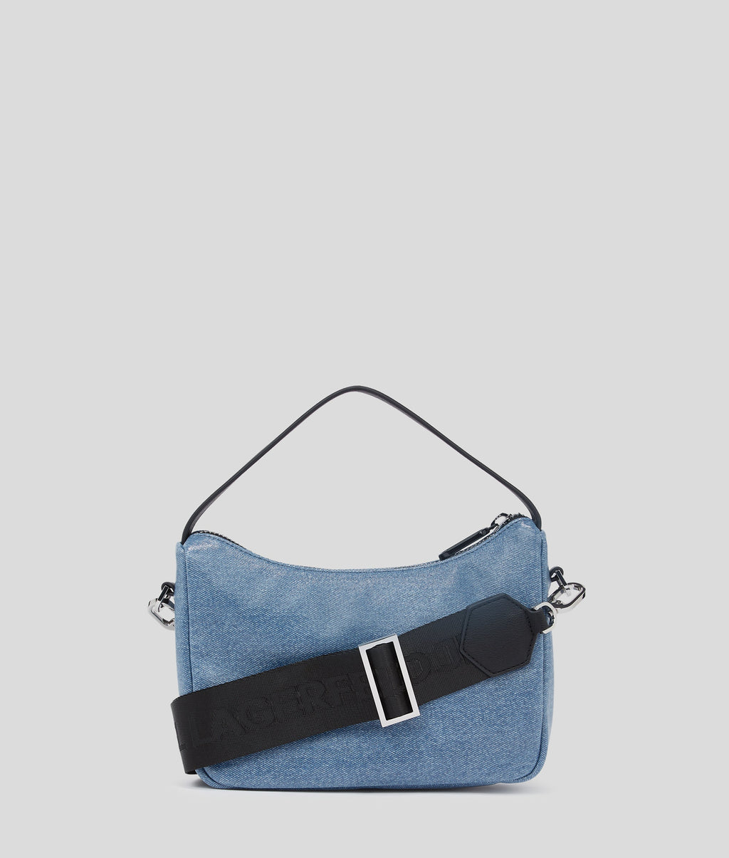 KLJ BOX LOGO COATED MINI HOBO BAG