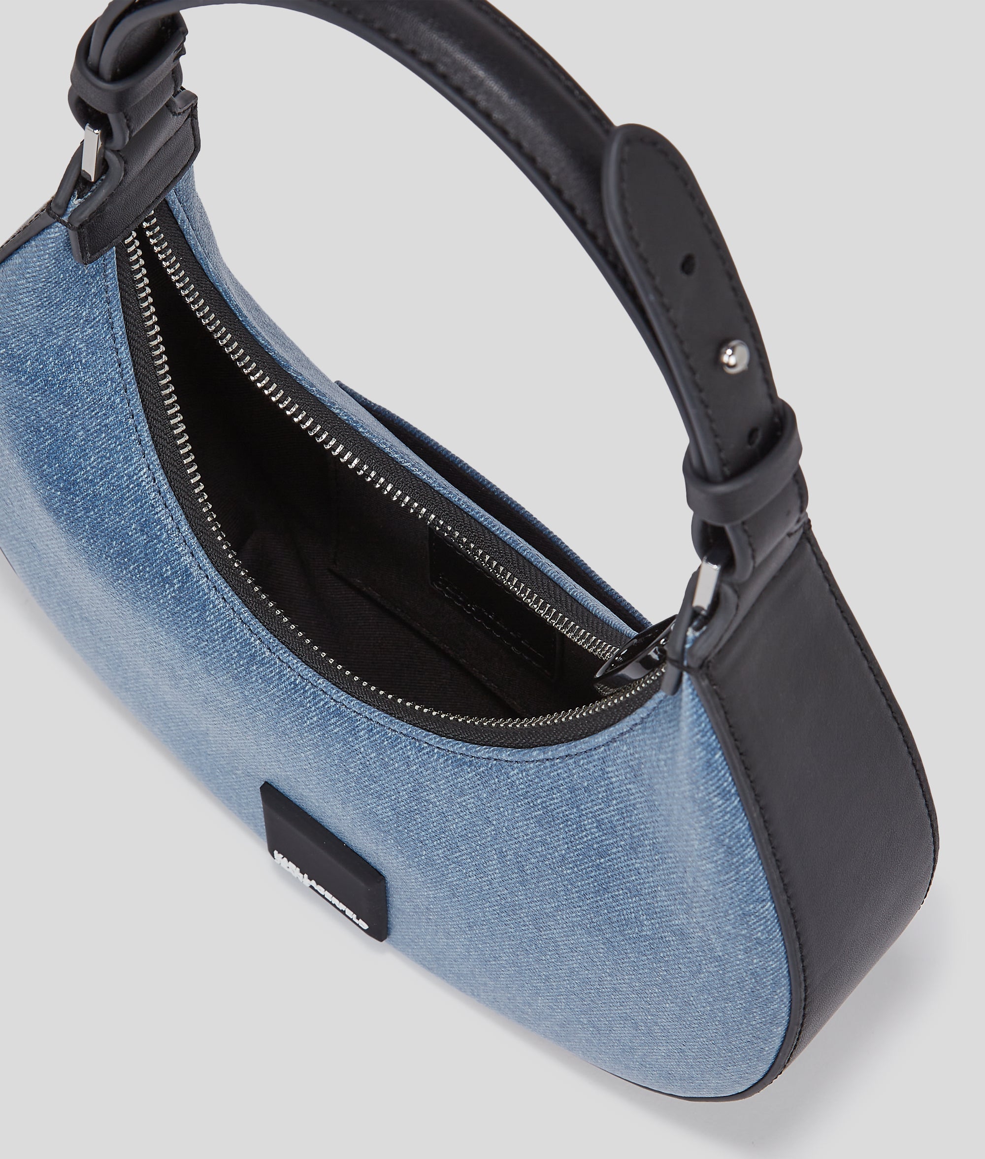 KLJ BOX LOGO HALF-MOON SHOULDER BAG