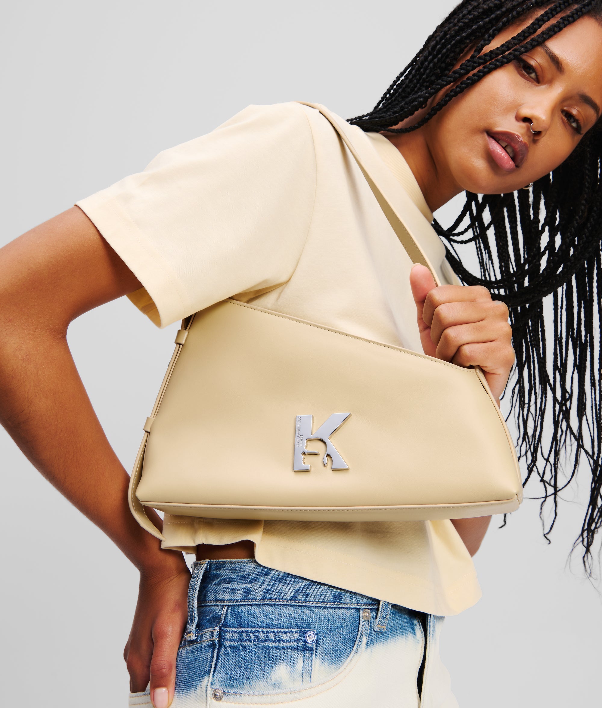 GEO LEATHER SHOULDER BAG