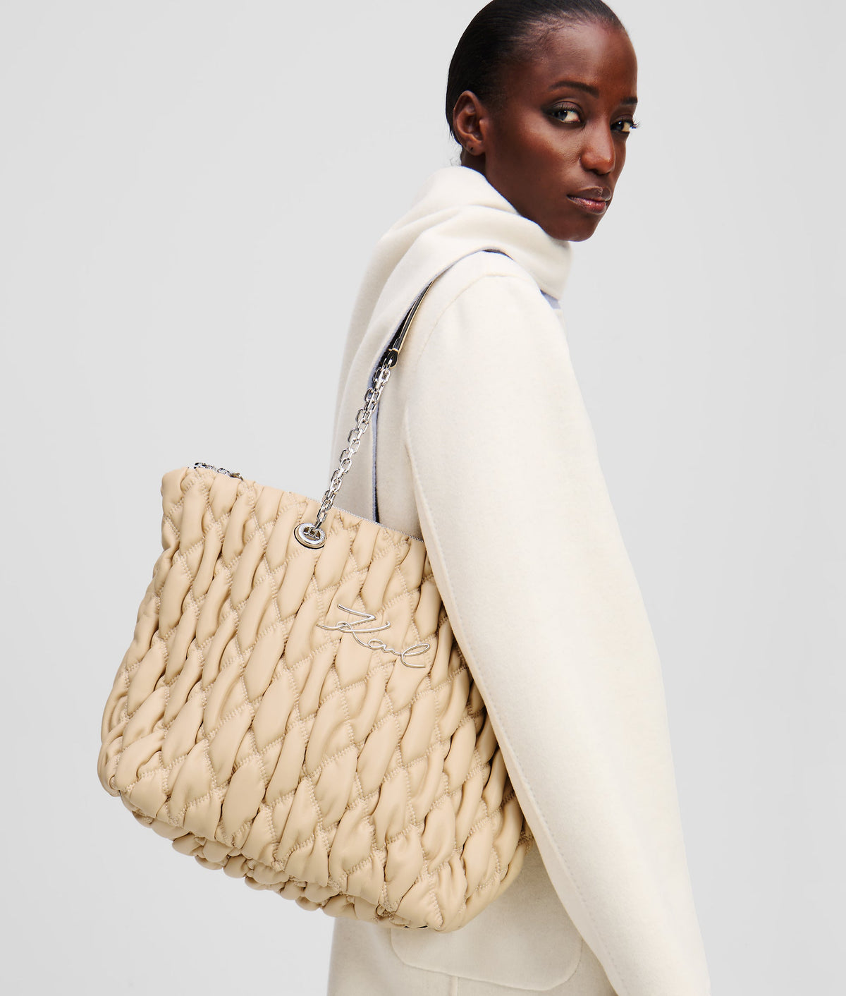 K/SIGNATURE QUILT TOTE BAG