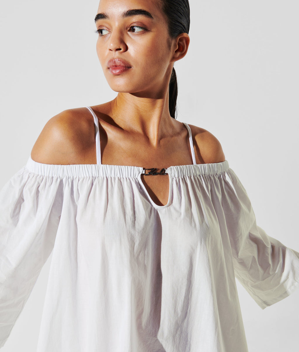 K/SIGNATURE OFF-SHOULDER BEACH DRESS