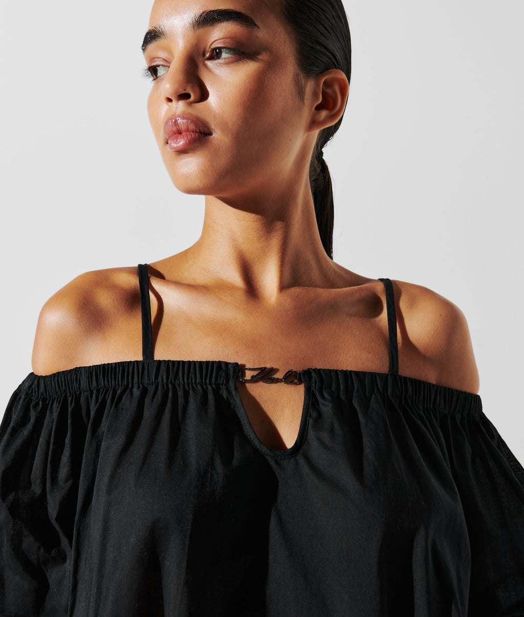K/SIGNATURE OFF-SHOULDER BEACH DRESS